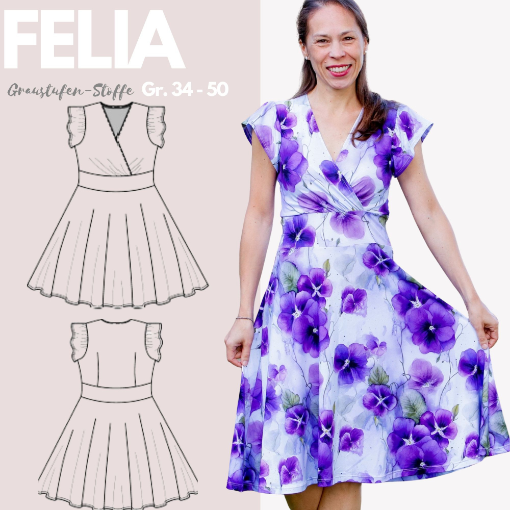 Kleid Felia Gr. 34 - 50, optional mit gratis Ebook